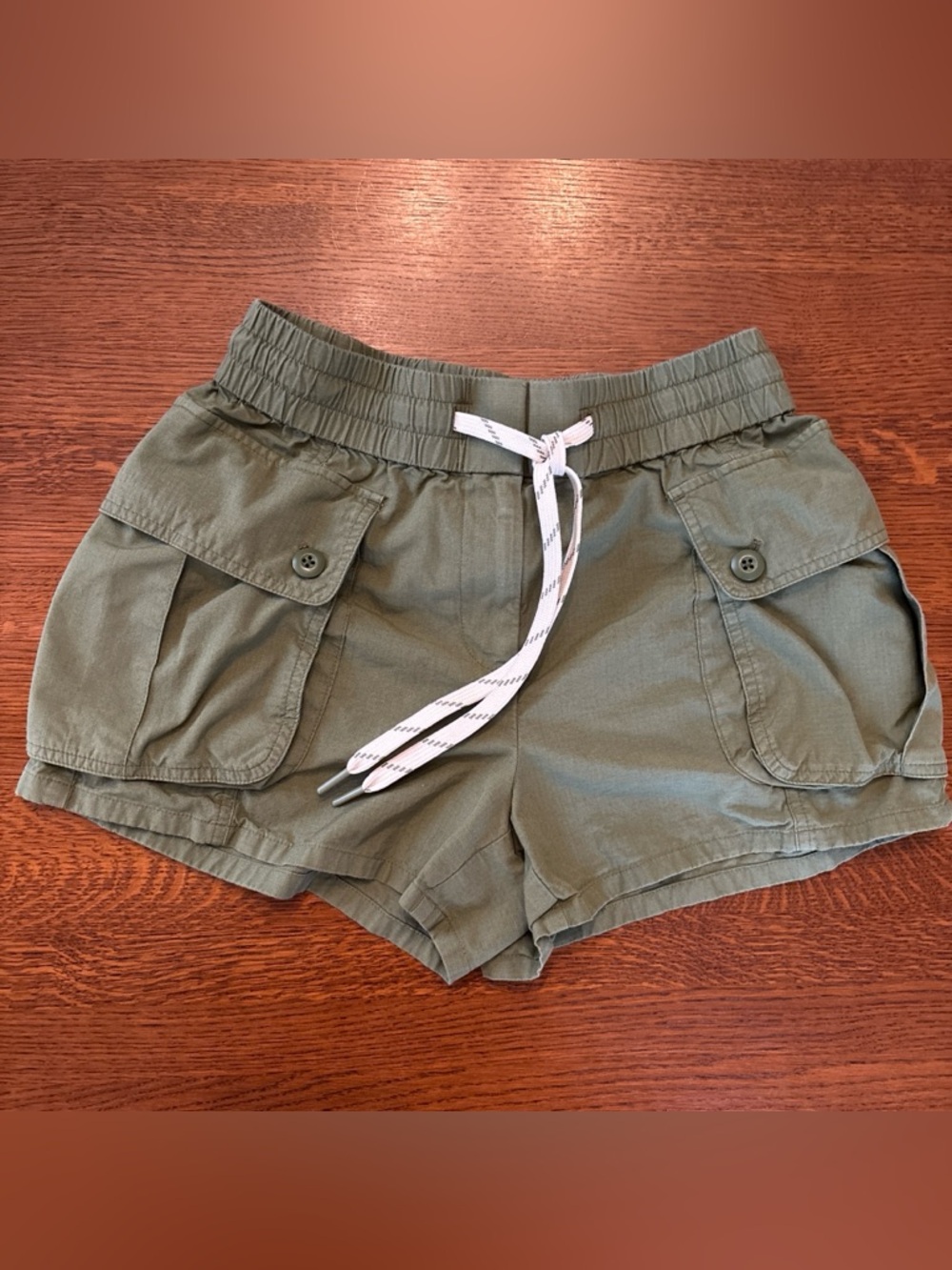 J. Crew Olive Green Cargo Shorts with Drawstring Gorp Classic Utilitarian Preppy